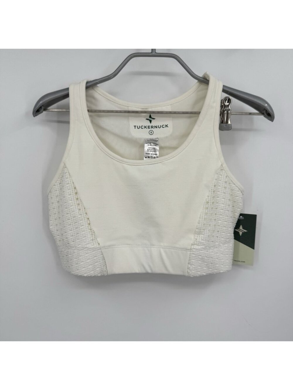 Tuckernuck Sport White Cane Racerback Sports Bra size S Small NWT *dust